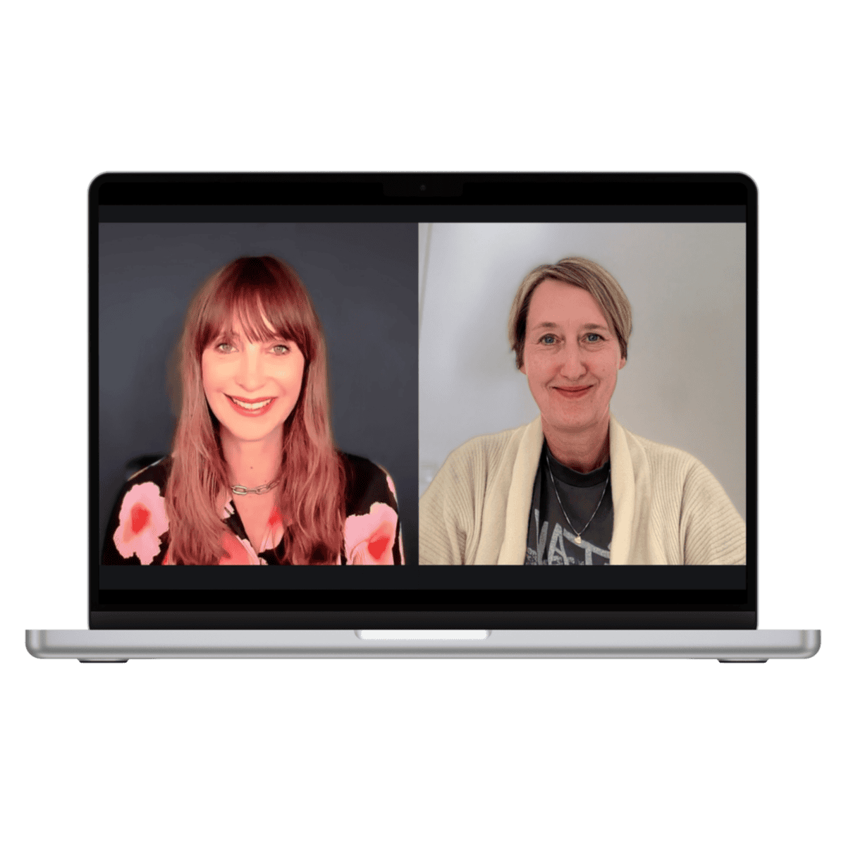 Silke Schlüter und Henriette Dieckhoff im Zoom-Call auf einem Laptop