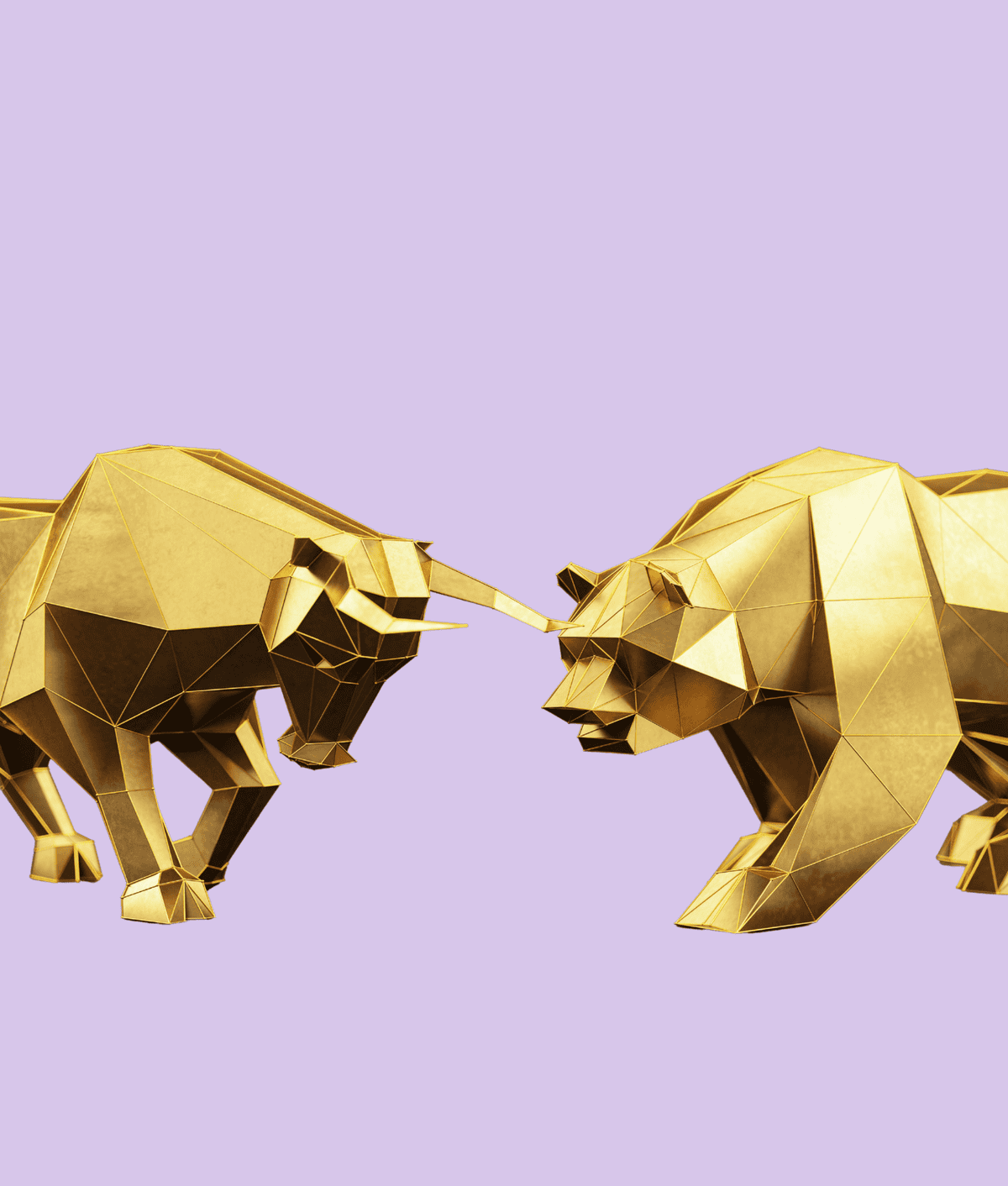 Goldener Bulle und goldener Bär als Symbol für die Börse